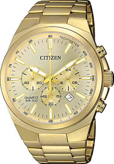 Men's Citizen Gold-Tone Stainless Steel Quartz Watch