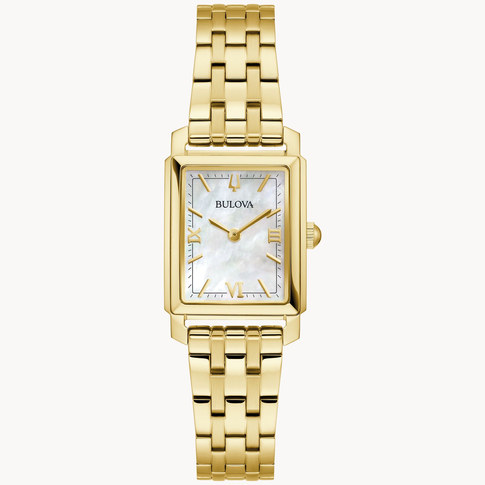 Bulova Ladies Classic Dress Sutton Rectangular Yellow-Tone Watch