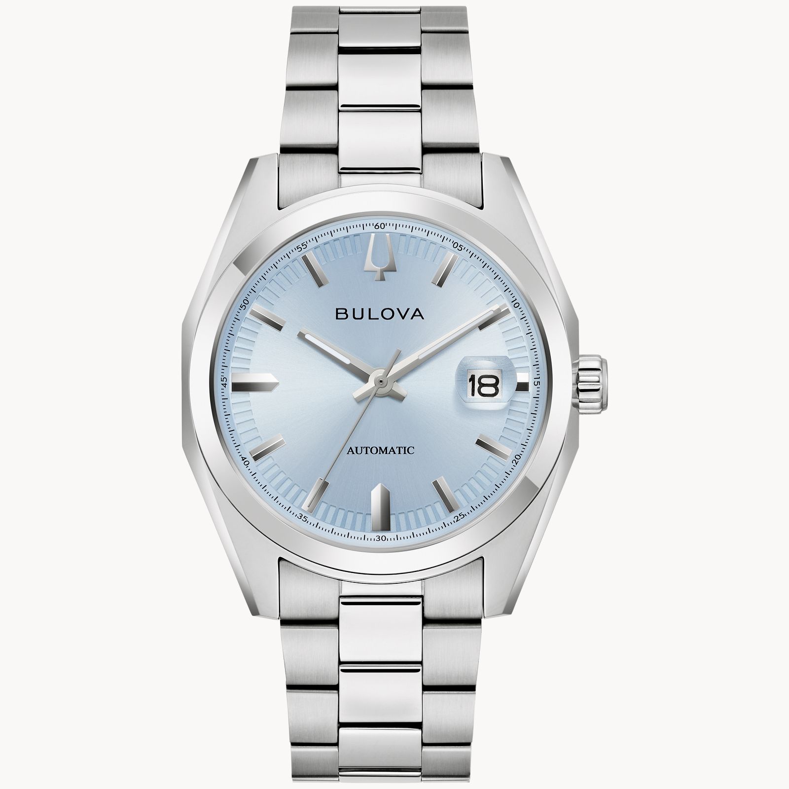 mens dress watch silver Citizen Eco-Drive Tsuki-yomi A-T Blue Dial Super Titanium Watch 43mm