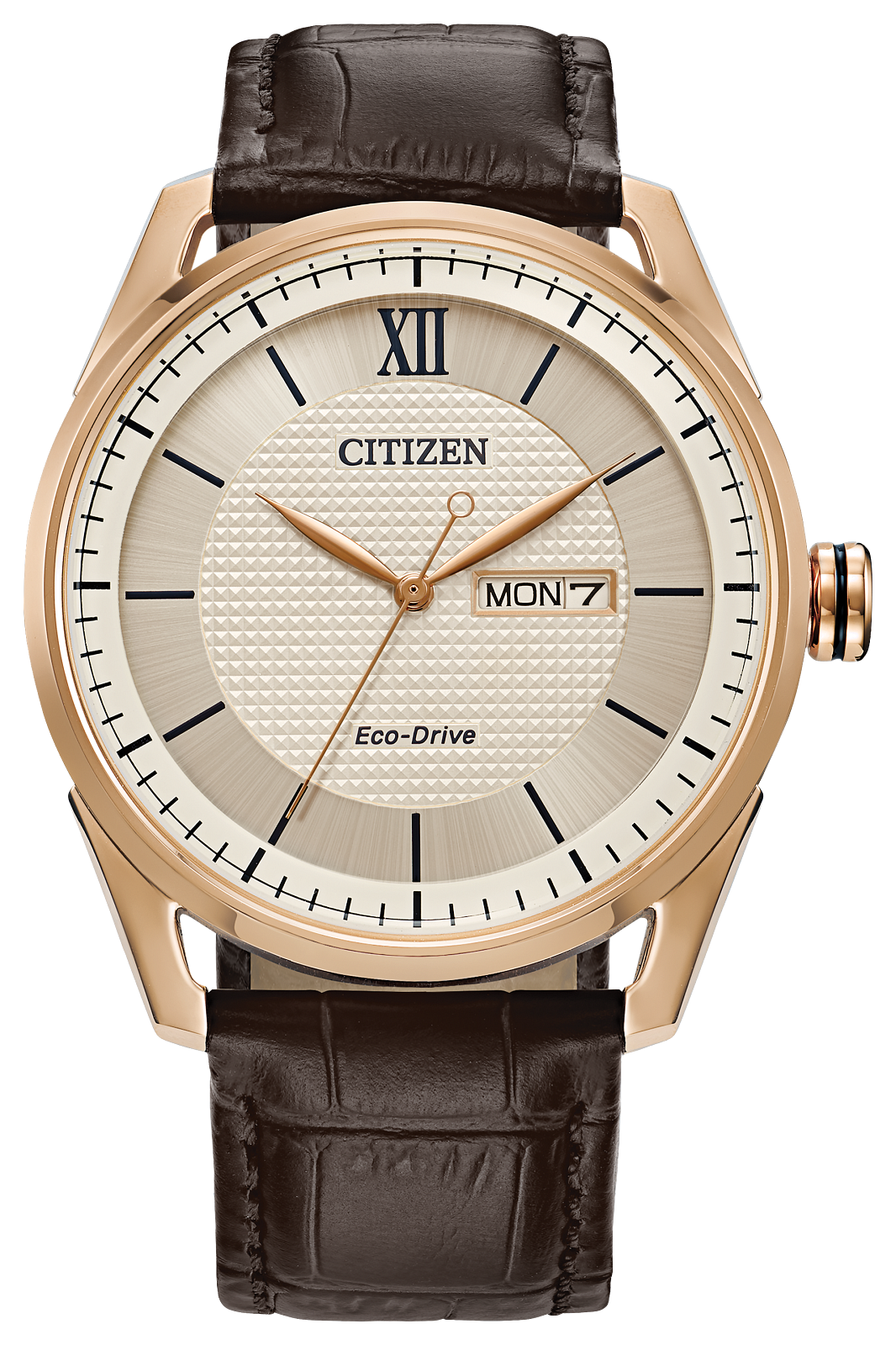 Brand New Citizen Eco-Drive Men\'s Watch | Rose Gold-Tone, Textured Dial & Grey S Citizen Eco-Drive Odyn Green Dial Rose Gold-Tone Stainless  main image 2