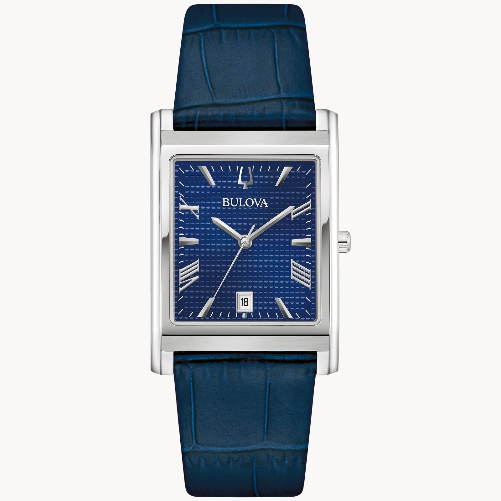Vintage CROTON Blue Square Face Watch with Blue Leather Strap - NWOT Vintage Croton Swiss Quartz Watch main image 2