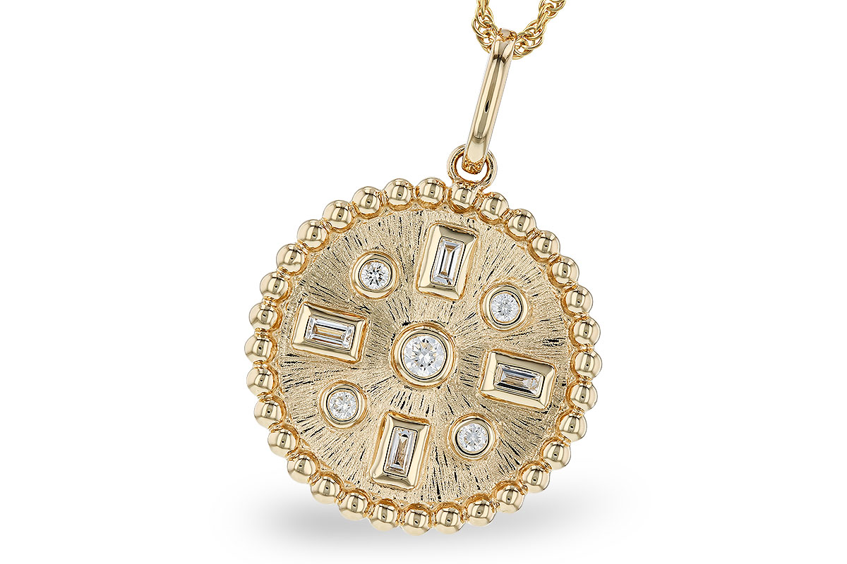 14K Yellow Gold Medallion Pendant 001-160-02431 Gary Long