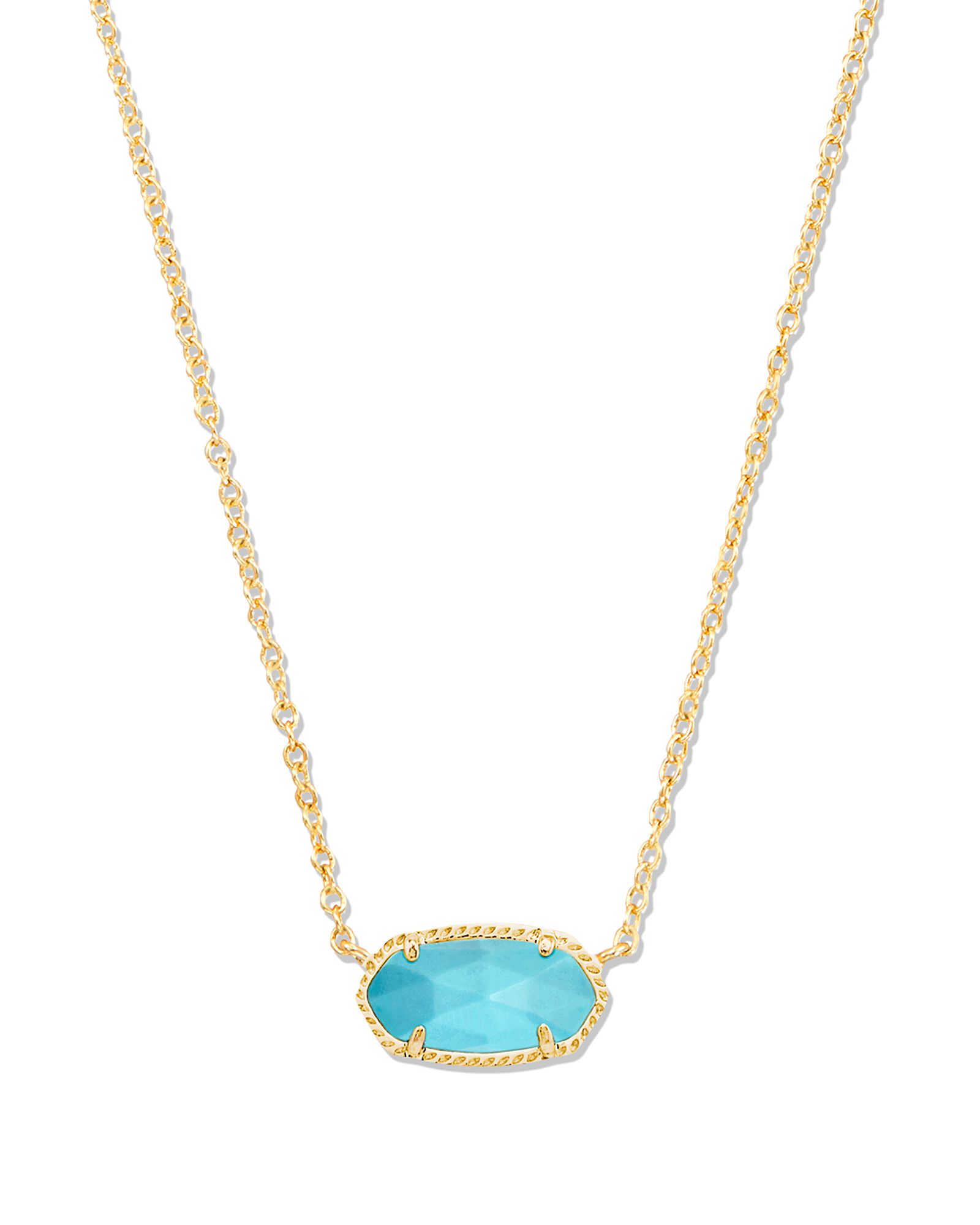Kendra Scott Elisa Pendant Necklace Gold Turquoise Magnesite - Main Image