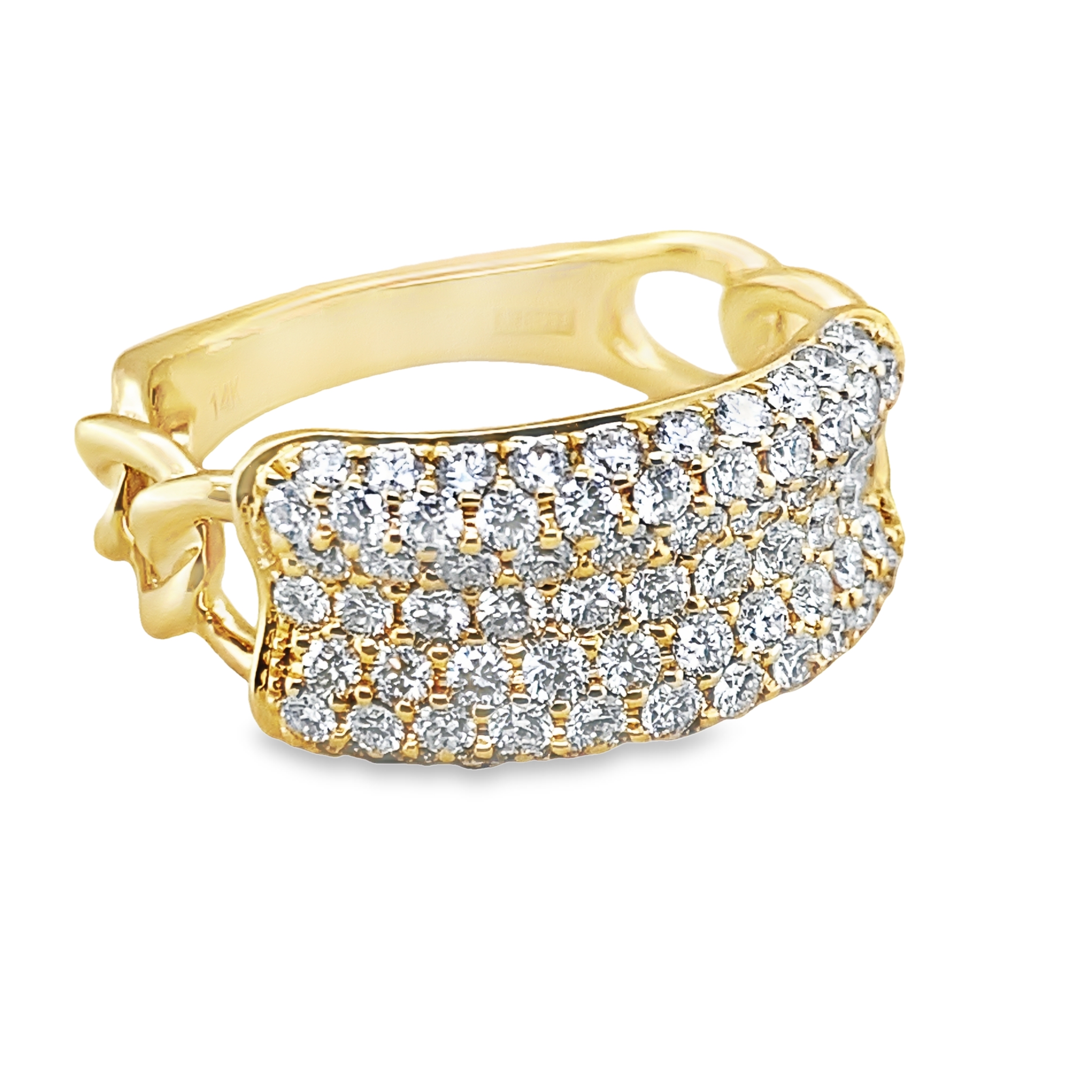 14Kt Yellow Gold Pave Diamond Fashion Ring 002-130-01598