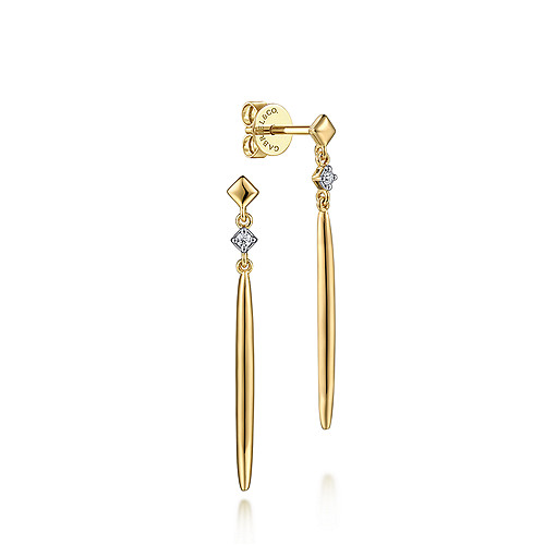 Gold and Diamond Drop Earrings 003-150-10559 14KY Albany