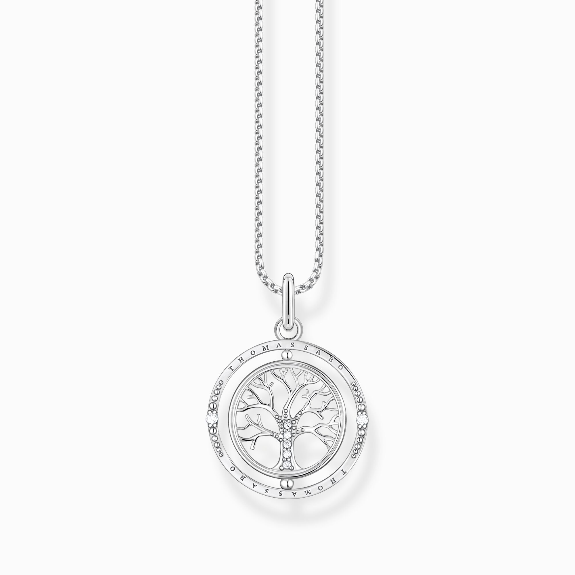 第一ネット Tree Silver Sterling Sabo Thomas of Necklace CZ Love アクセサリー