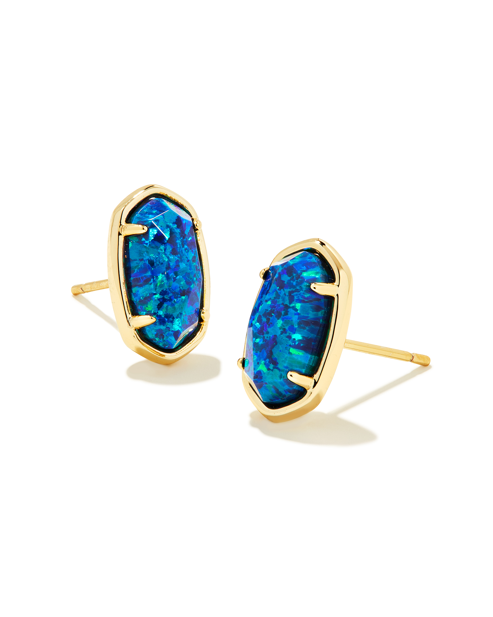 Kendra Scott Blue Earrings Cailin Gold Huggie Earrings in Blue Crystal | Kendra Scott main image 2