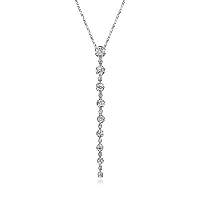 Vertical Diamond Bar Pendant Necklace 001-165-02414