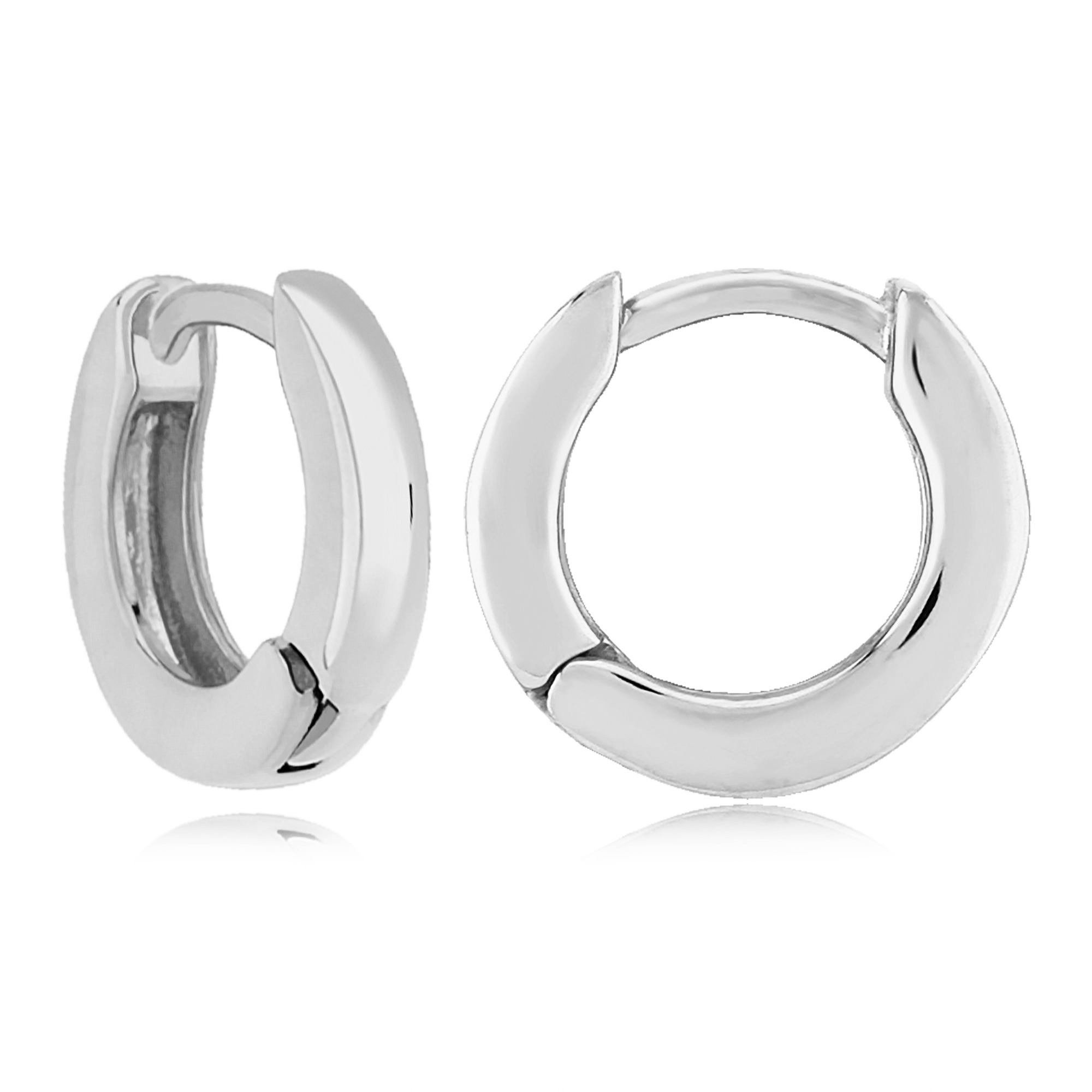 Carla Nancy B Huggie Hoops 001-425-02413 14KW Hingham Jewelers