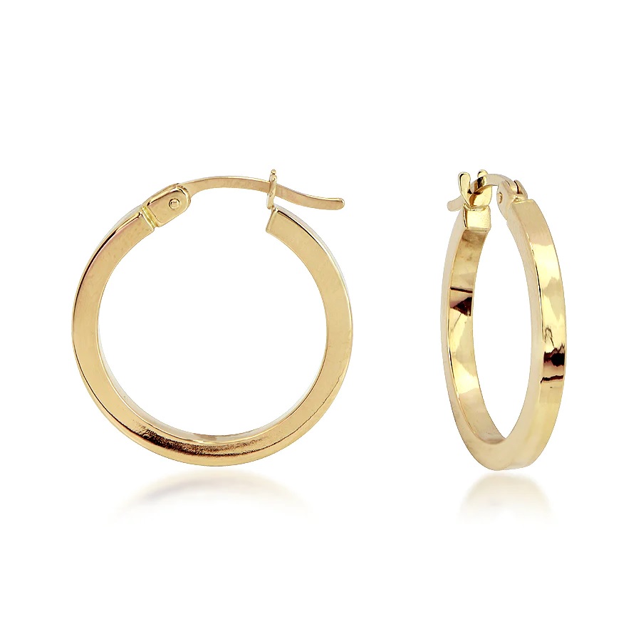 Square Tube Hoop Earrings 001-425-02659 14KY | Hingham