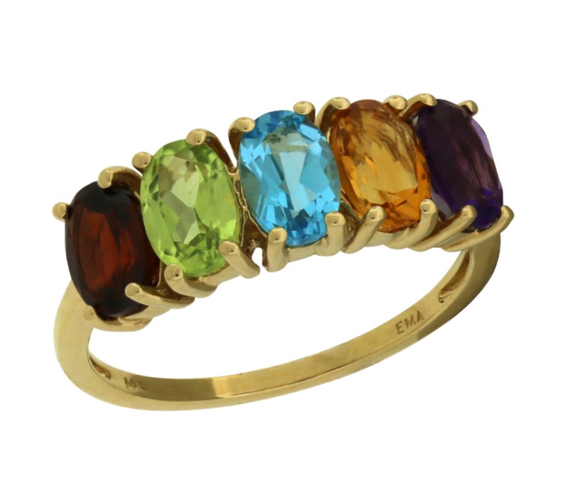 Multi colored stone rings cheap