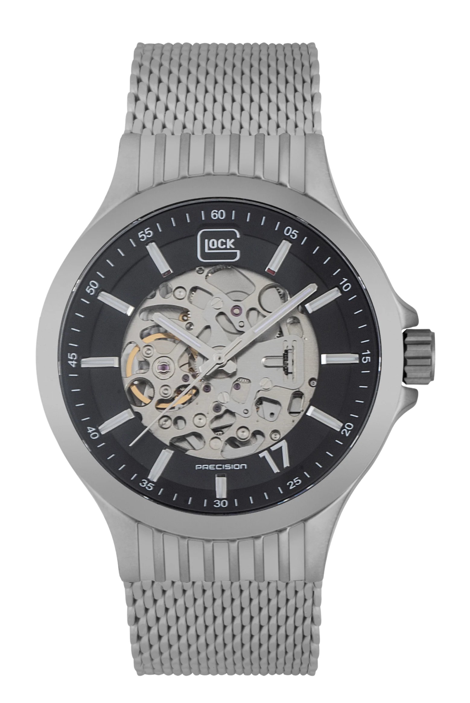 GLOCK Precision Automatic Sandblasted Stainless Steel Watch