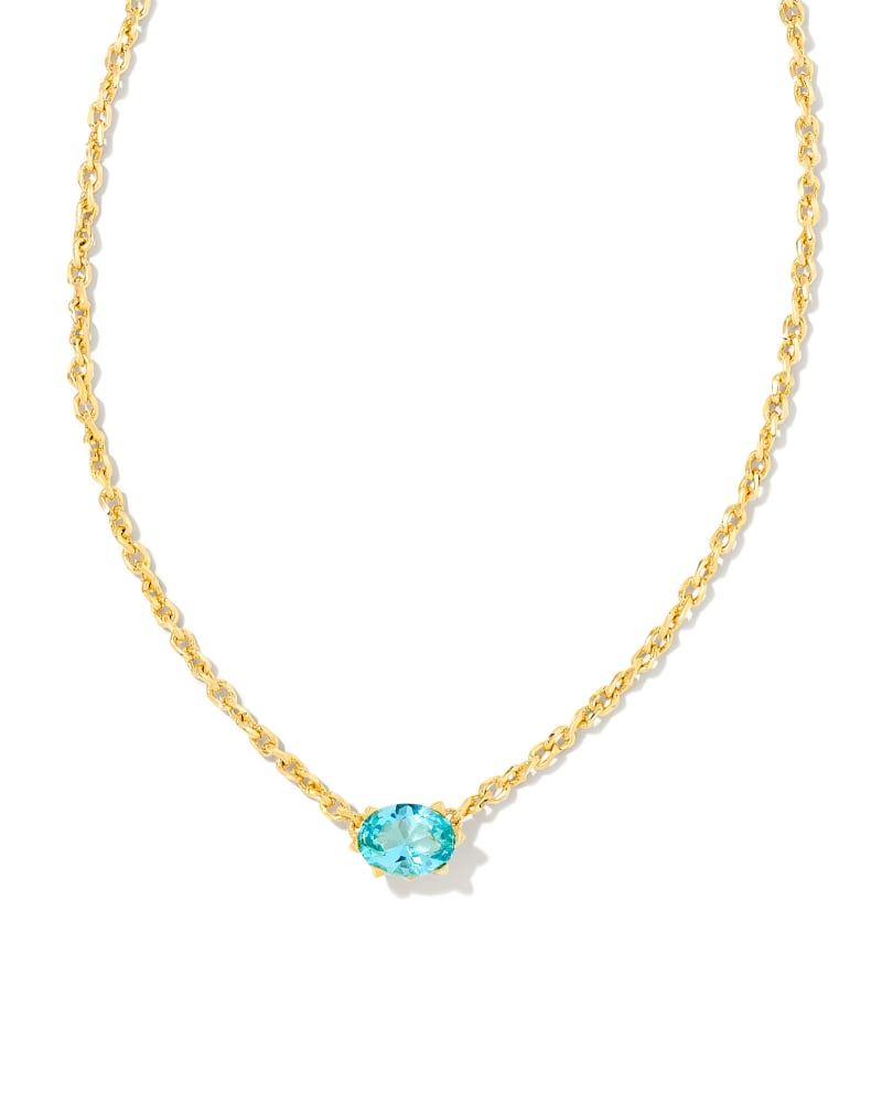 Cailin Gold Pendant Necklace in Aqua Crystal by Kendra Scott