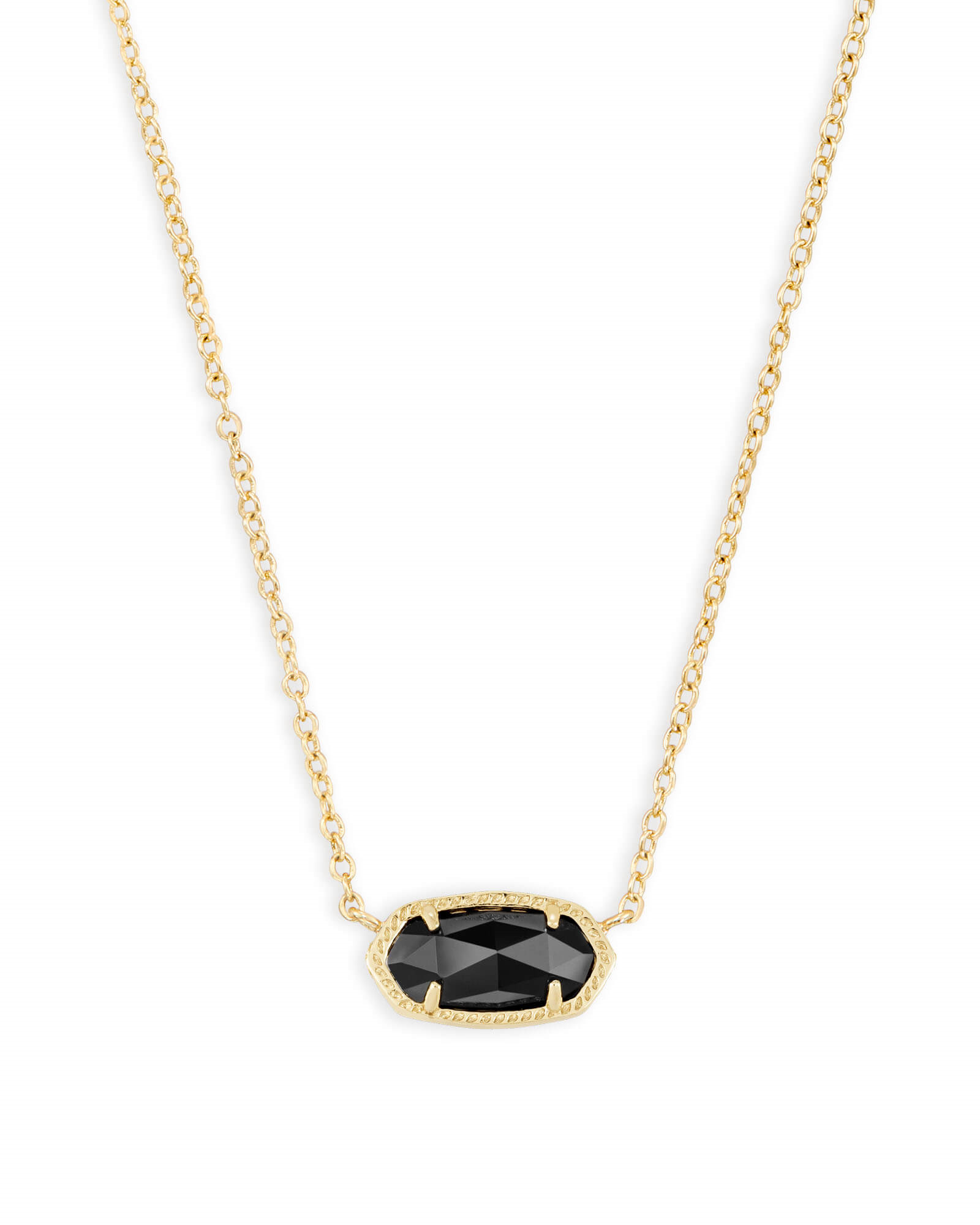 Elisa Gold Pendant Necklace with Black Crystal by Kendra Sco
