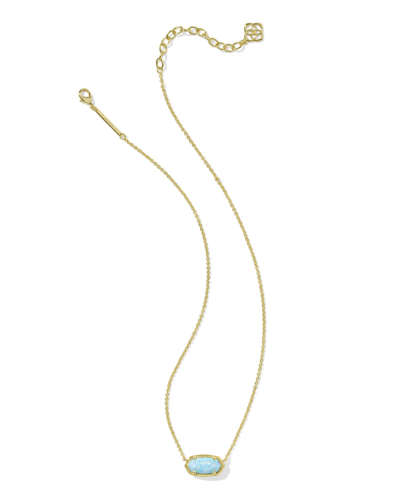 Elisa Gold Necklace with Light Teal Kyocera Opal by Kendra S