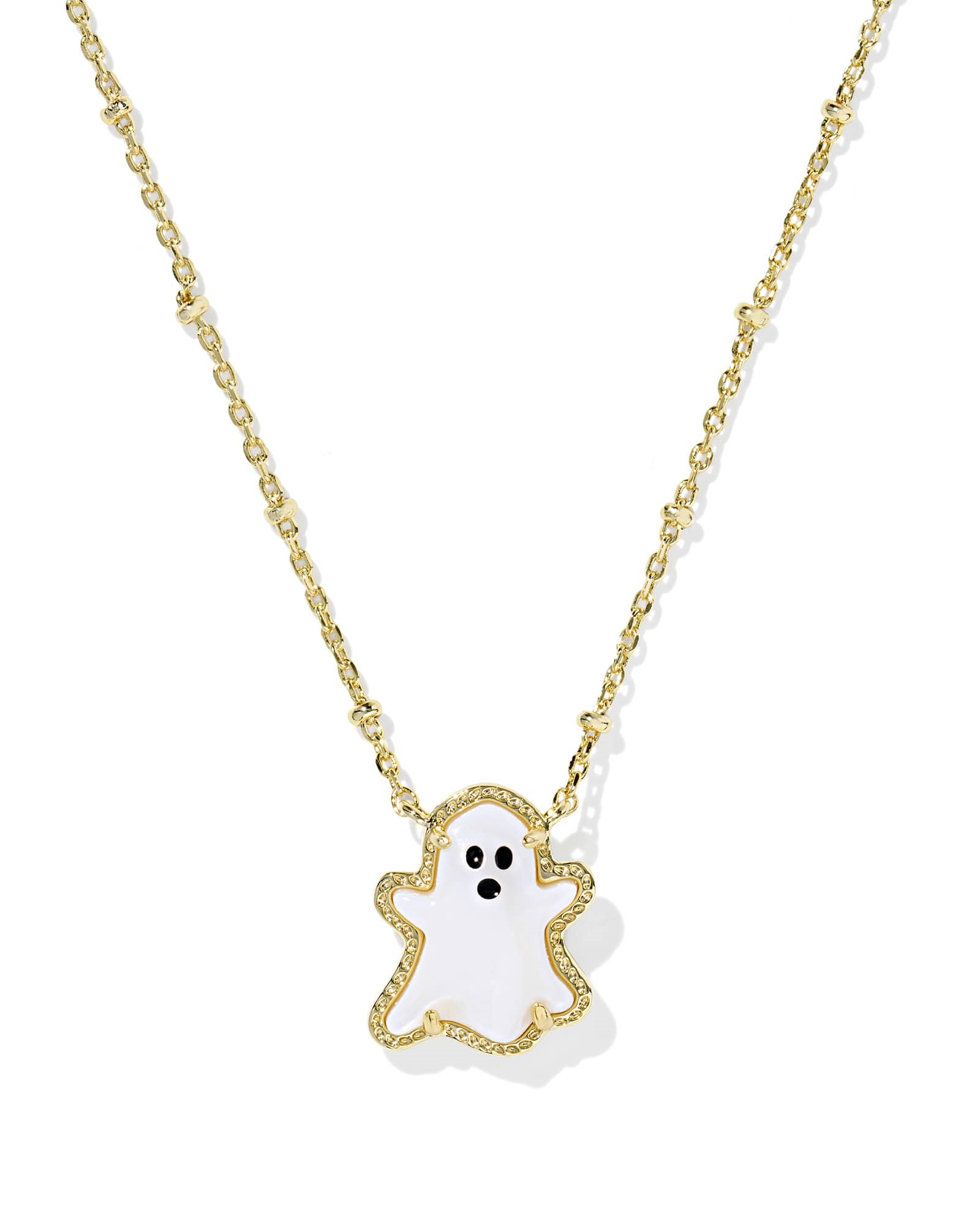 Gold Ghost Necklace in White Mother of Pearl by Kendra Scott 