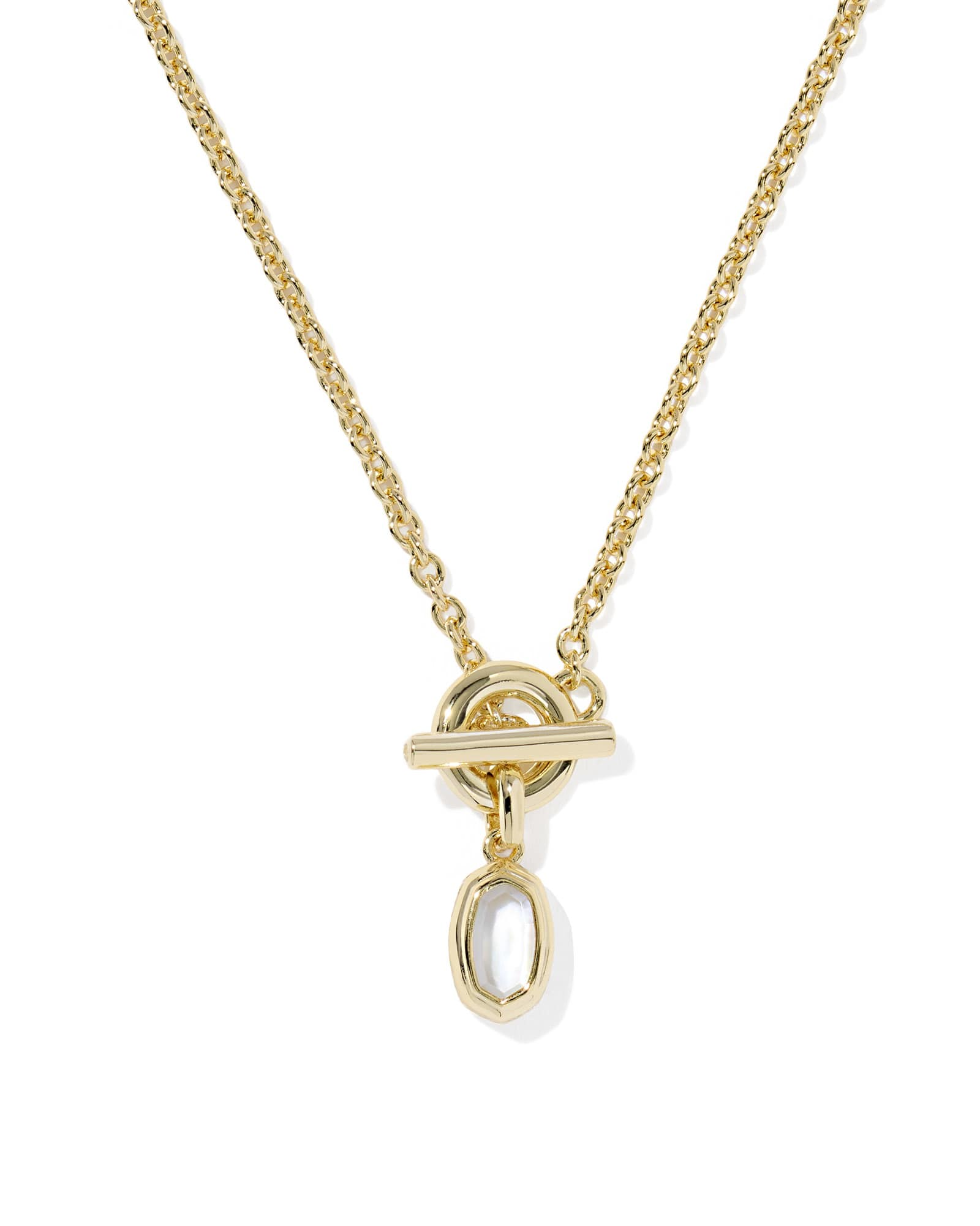 Mini Elisa Toggle Neckalce in Ivory Mother of Pearl by Kendr