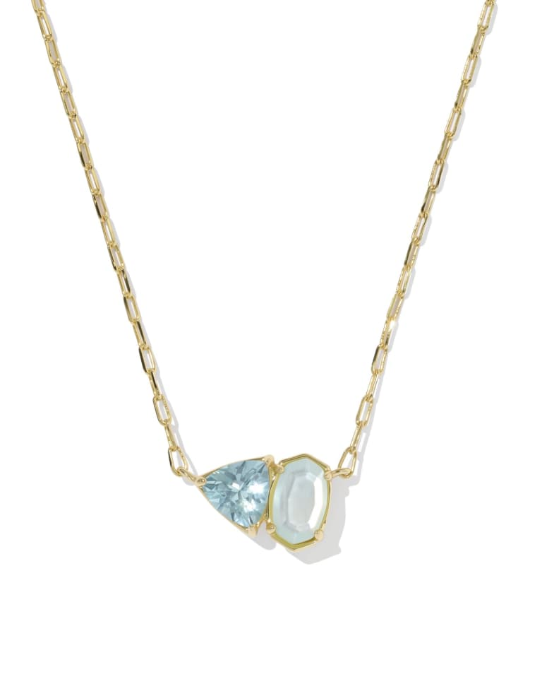 Tatum Pendant in Gold Light Blue Mix by Kendra Scott | House of
