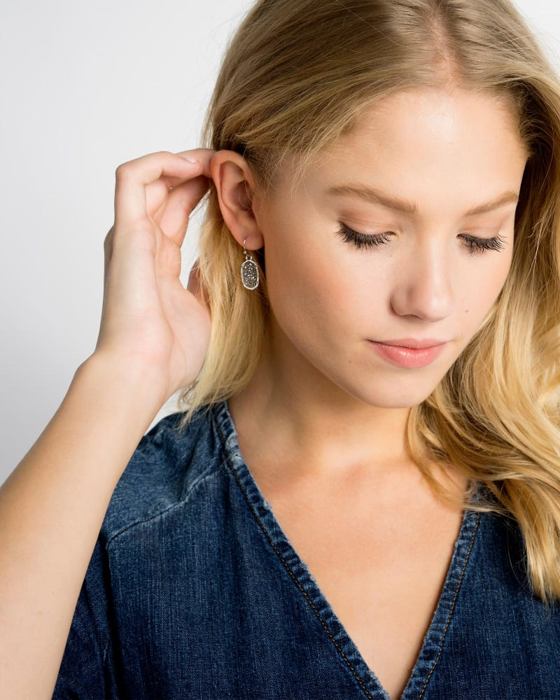 Lee Silver Drop Earrings in Platinum Drusy by Kendra Scott | House