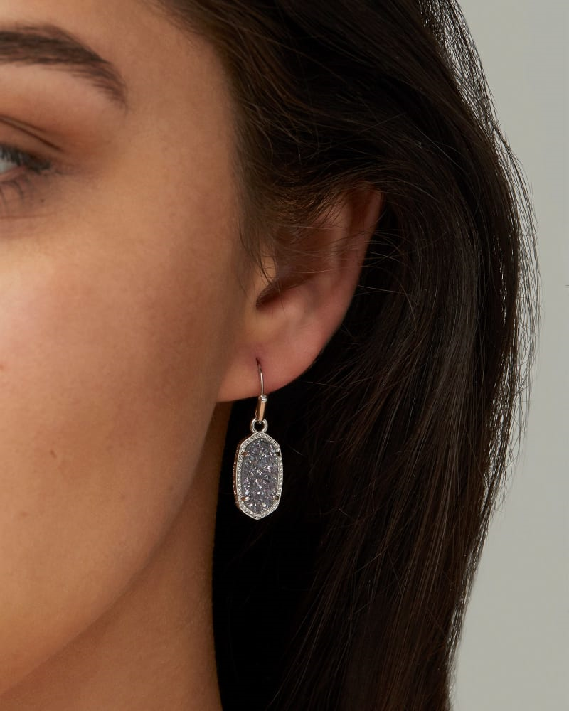 Lee Silver Drop Earrings in Platinum Drusy by Kendra Scott | House