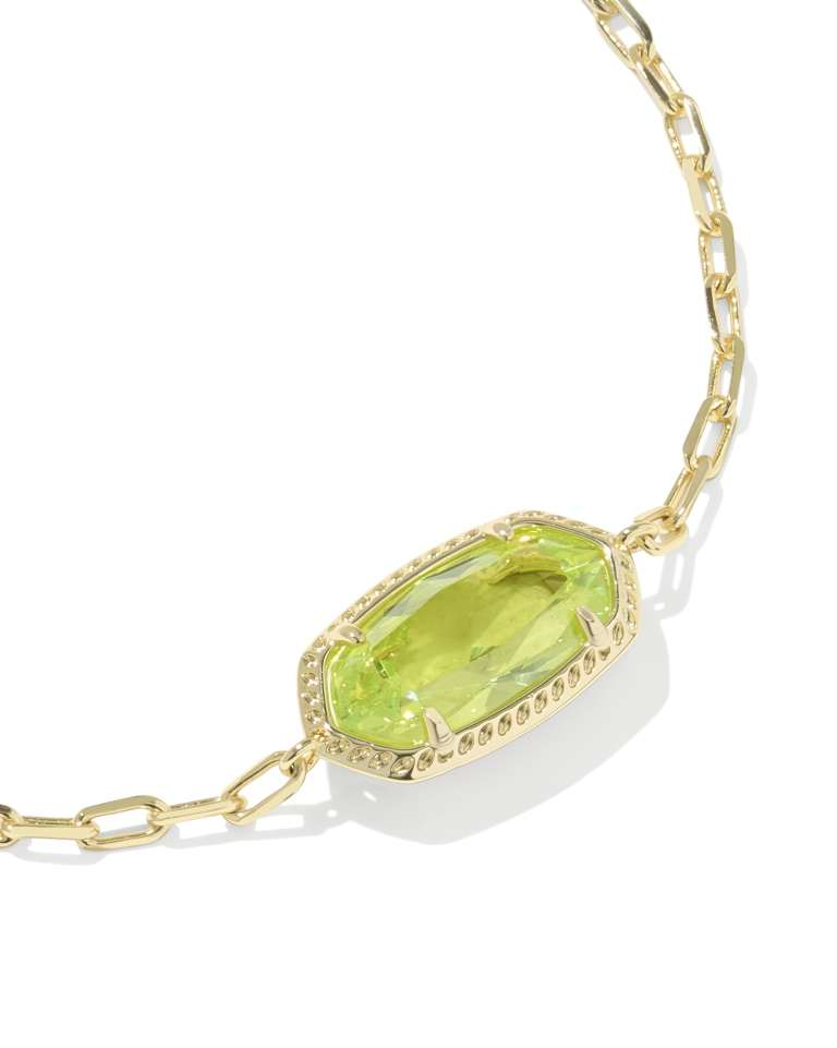 Elaina Luxe Chain Bracelet in Gold with Green CZ by Kendra S