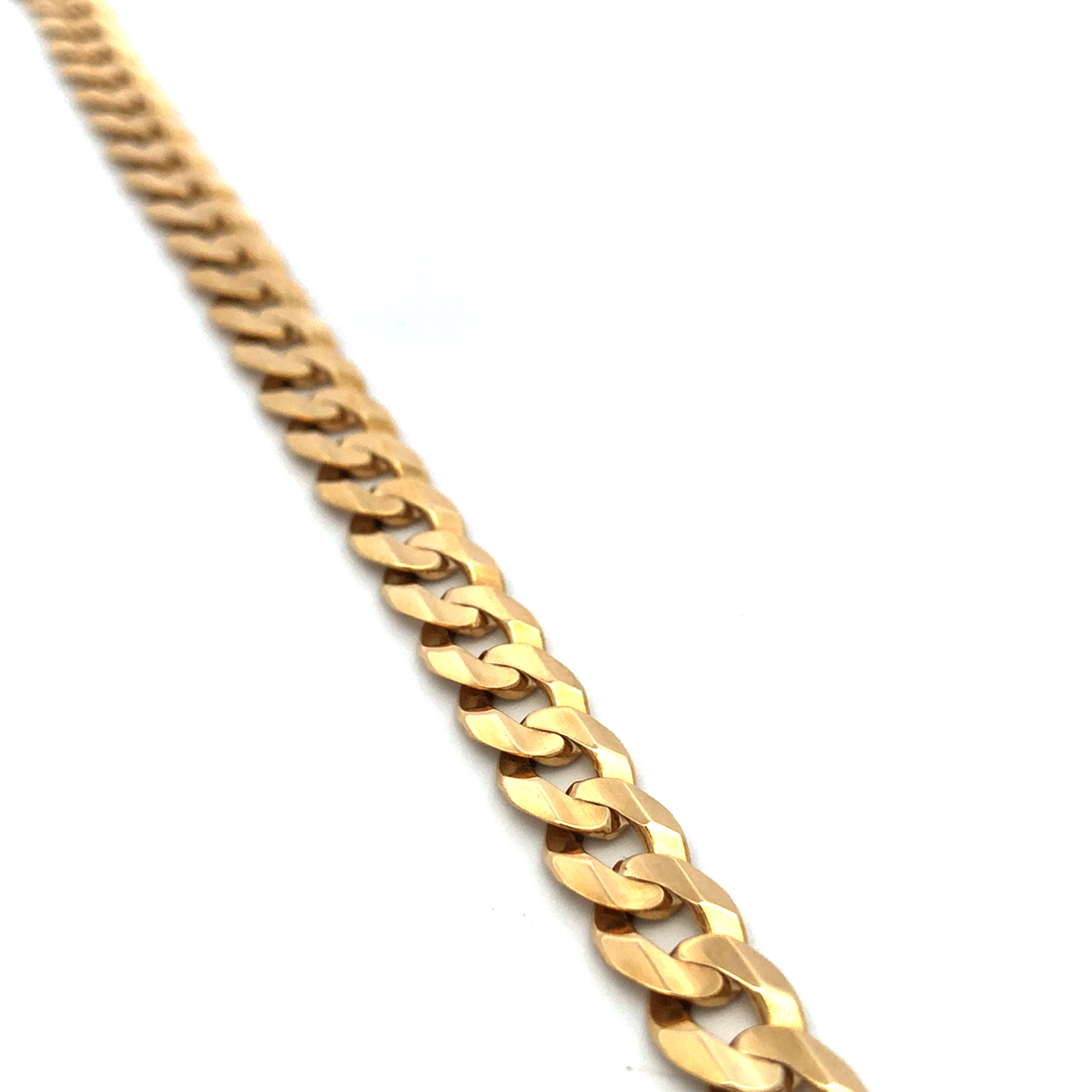 14K Yellow Gold 7MM Solid Curb Chain 9