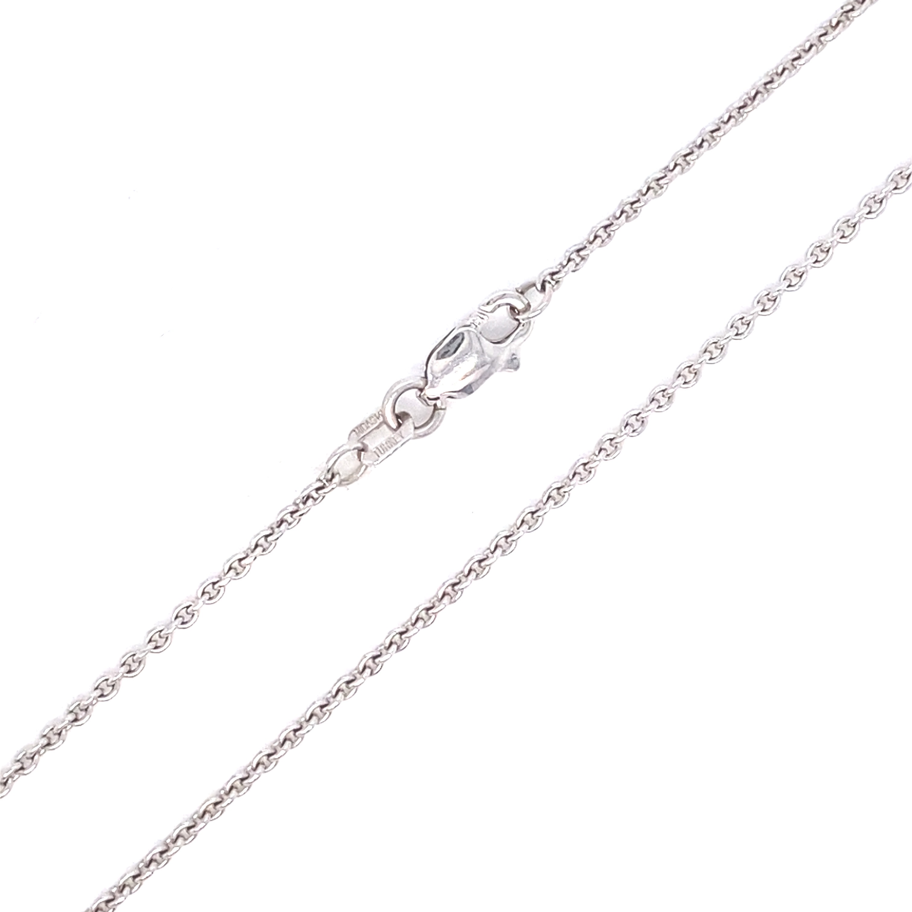 thumbnail image 2 of 14K White Gold Dainty Diamond-Cut Cable Chain Necklace – 16, 18, 20, Or 24 Inch – Made In Italy 2 of 6