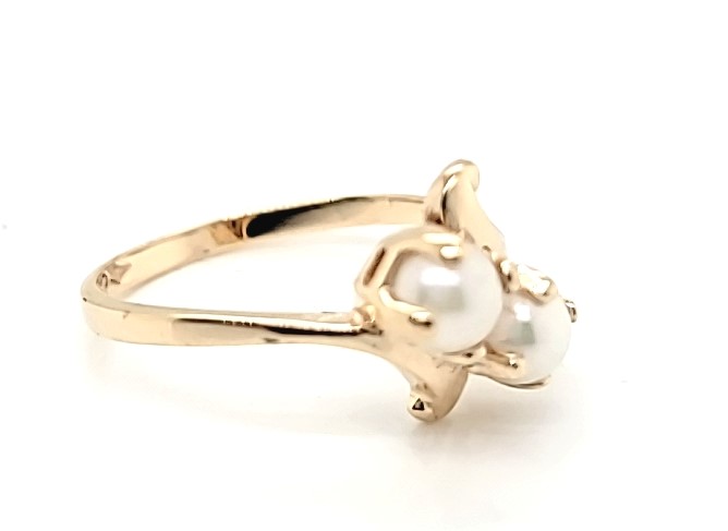 10K Yellow Gold Double Pearl Ring 001-905-01269 10KY | Jaymark