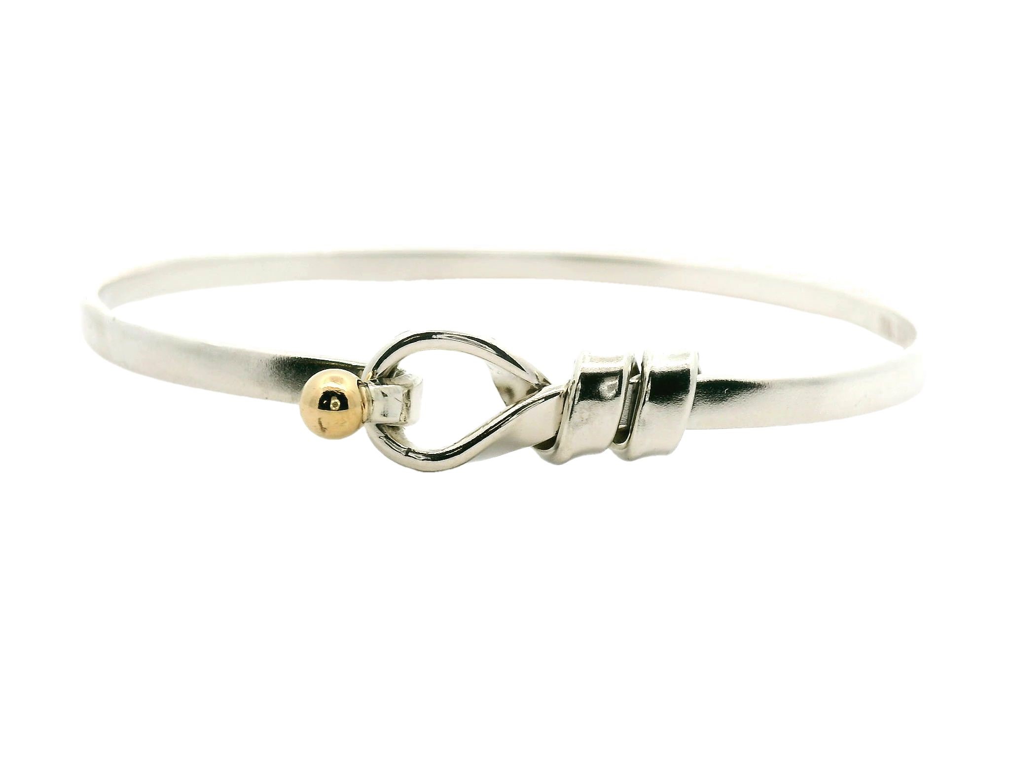 18K Yellow Gold and Sterling Silver Tiffany and Bangle Bracelet