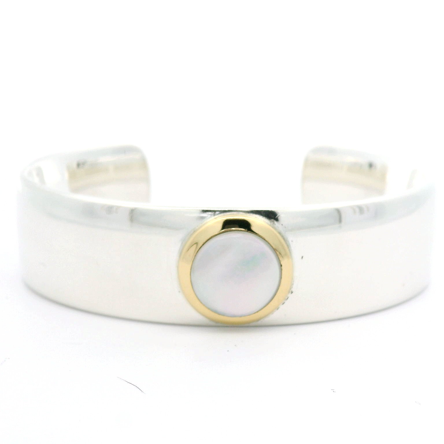 18K Yellow Gold and Sterling Silver Tiffany and Cuff Bracelet