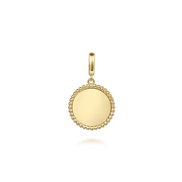 Yellow 14 Karat Bujukan Round Personalized 18mm Medallion (P