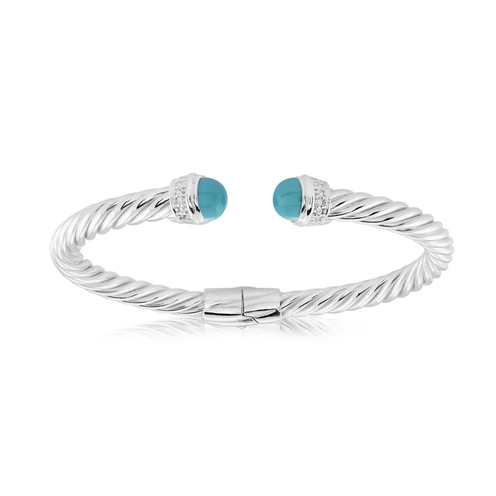 HINGE TWIST TURQUOISE/2 100409 SS - Jeff Dennis Jewelers | Jeff