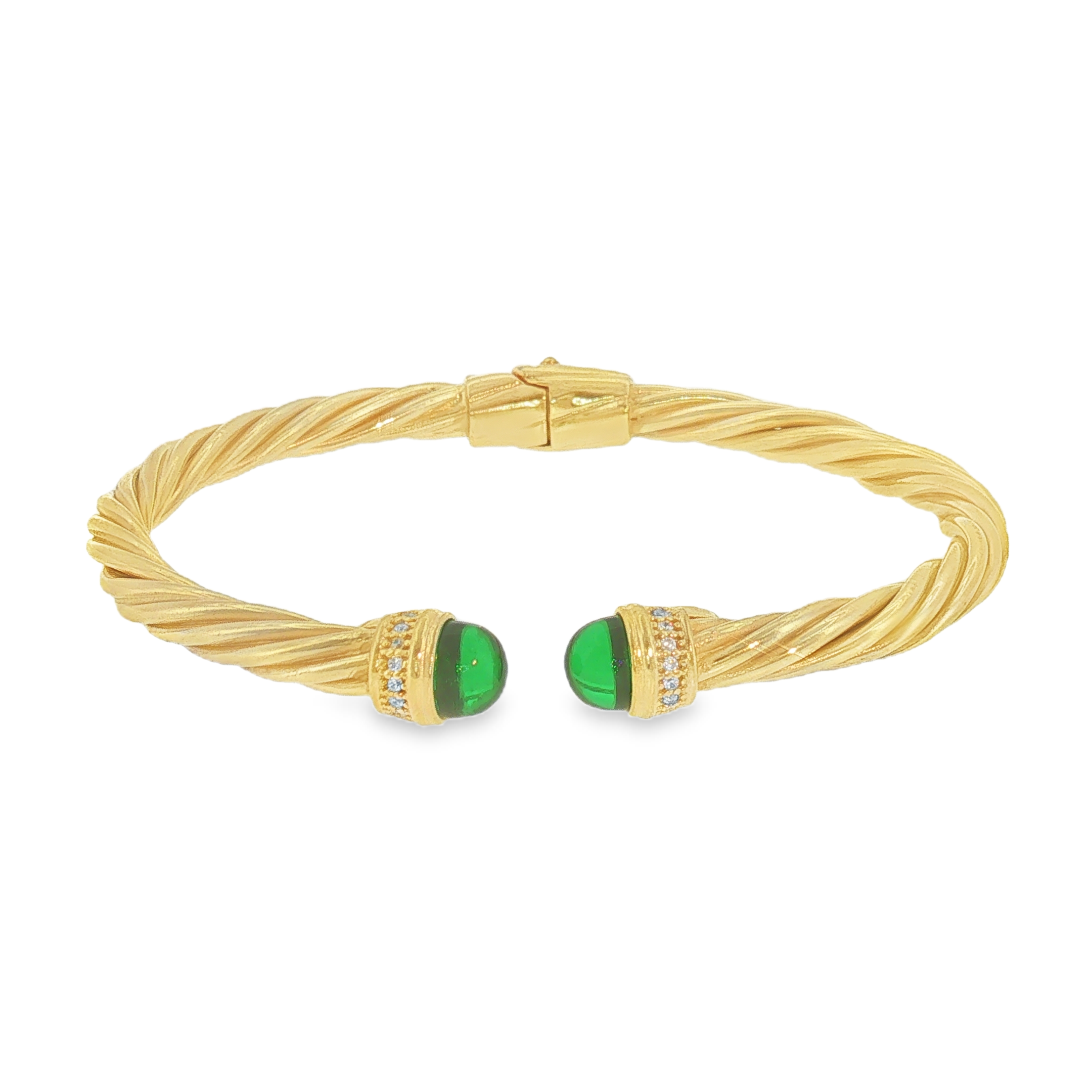 HINGE TWIST GREEN/2 100410 GPSS - Silver Bracelets | Jeff Dennis