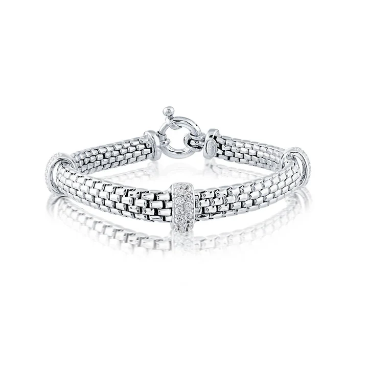 3 BAR ORO LINK 7/2 100422 SS - Silver Bracelets | Jeff Dennis