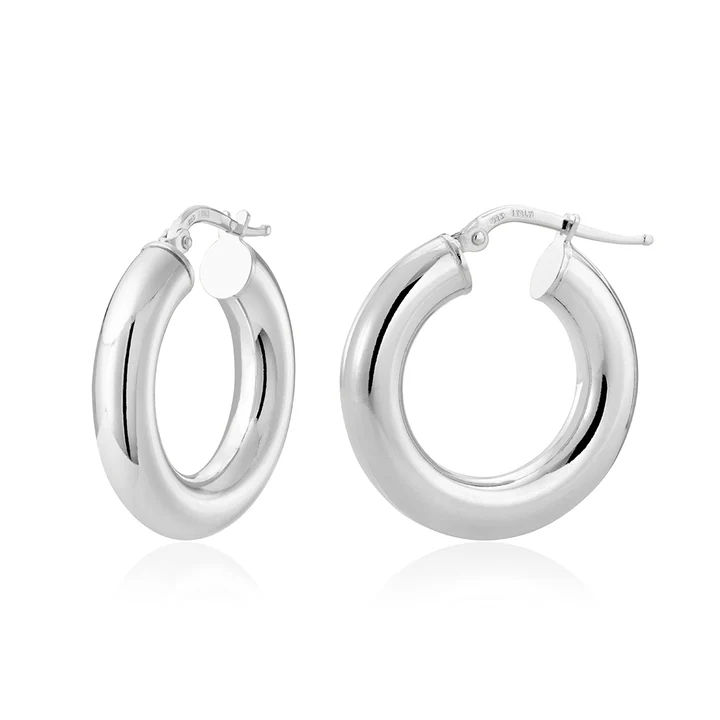 【常田大希】Pointlessjourny EAR RING SILVER 15MM HOOP - 5MM TUBE /2.5 100450 SS - Silver Earrings | Jeff