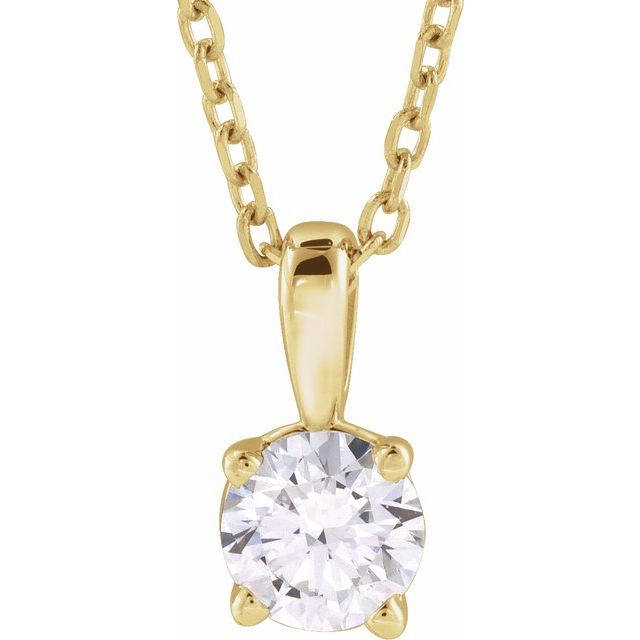 14K Yellow Gold 1/3ct Round Lab Grown Diamond Pendant that i