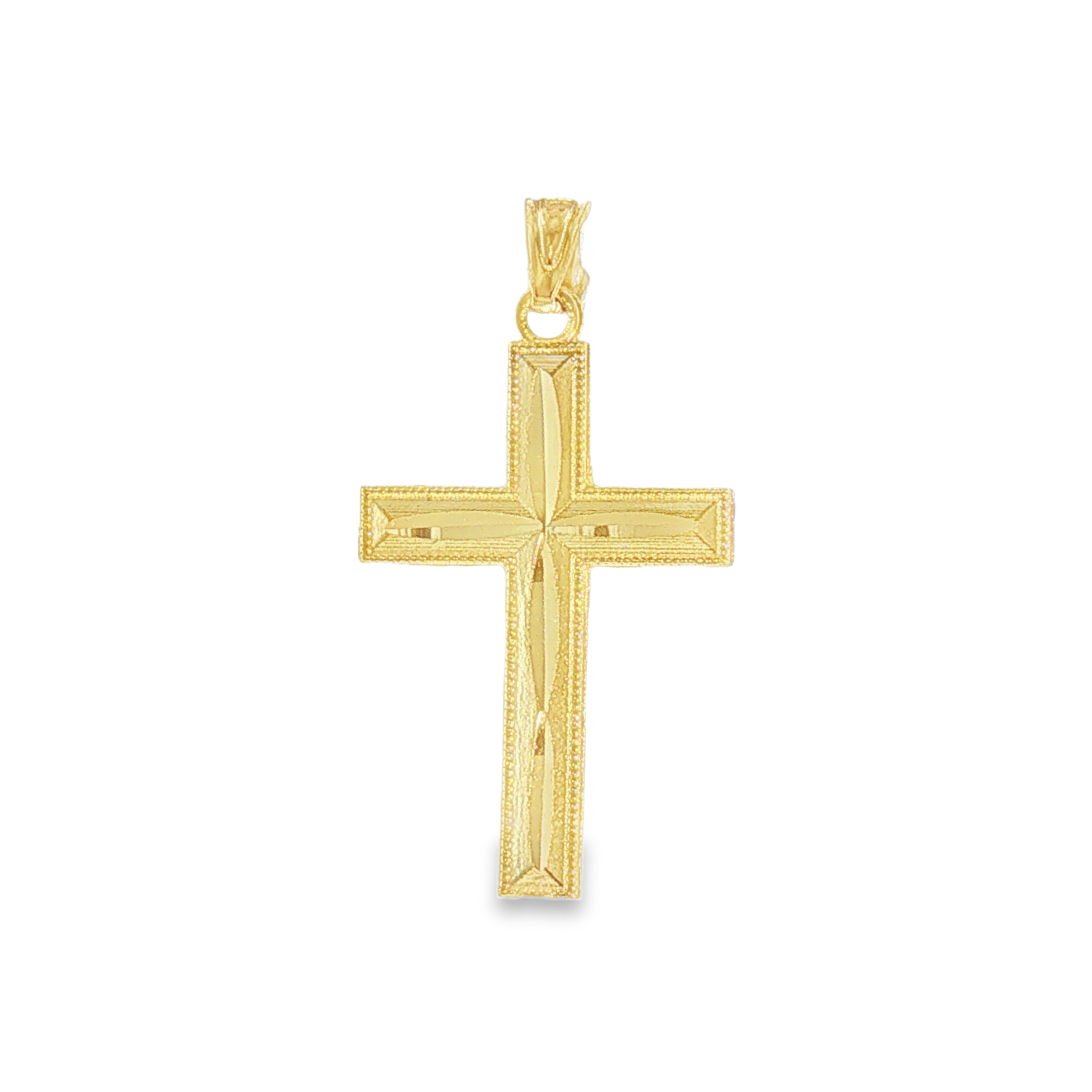 10 Karat Yellow Gold Diamond Cut Cross 100546 | Jeff Dennis