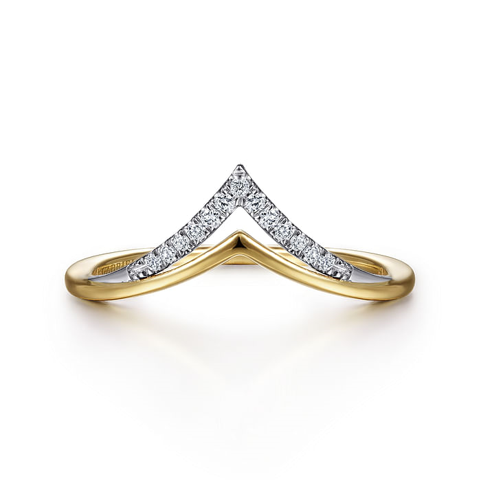 14k gold diamond chevron