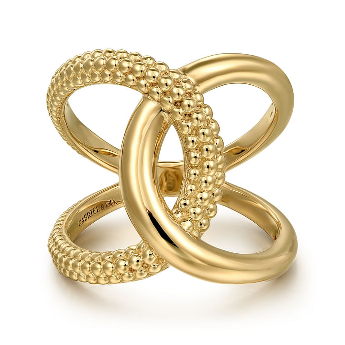 【未開封】Золотое Кольцо / GOLDEN RING Ladies Yellow 14 Karat Bujukan Twisted Fashion Ring | Jeff Dennis
