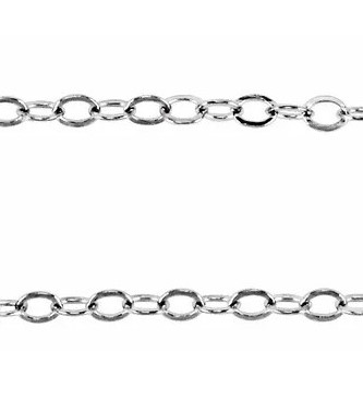 10K White Gold Cable Pendant Chain 18 inch 430-02554 | Jeff Dennis