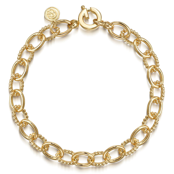 Yellow 14 Karat Link Bracelet 440-00487 14KY Gardendale | Jeff