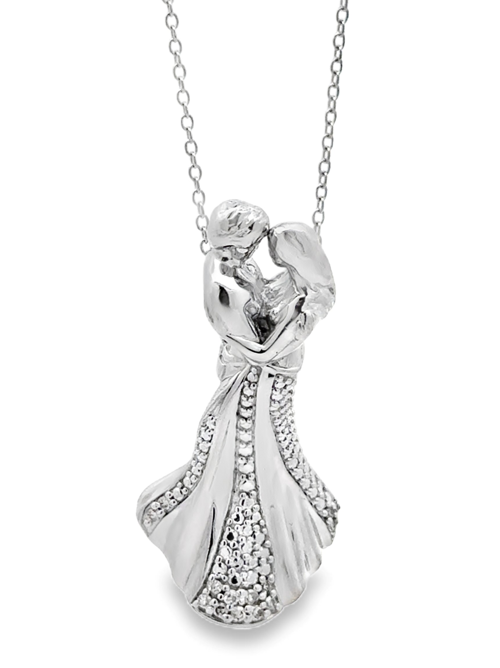 Sterling Silver .07ctw Diamond 