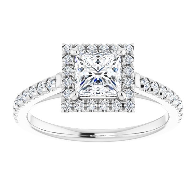 ☆nff☆ beaded halo ringwhite nff1 Engagement Ring 001-100-00432 14KW - JF Jones Jewelers | JF