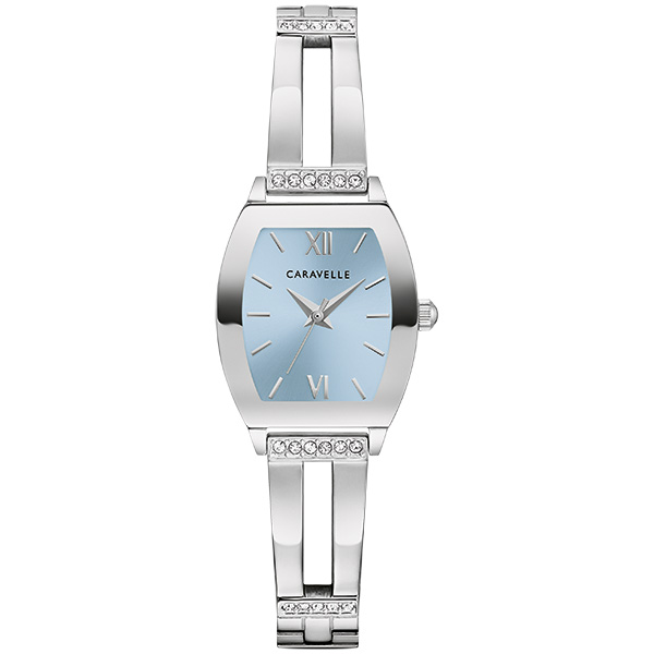 Caravelle Ladies Silver Tone With Gold Accents ½ Bangle Bracelet MOP Dial 16mm Bulova | Accessories | Caravelle By Bulova Watch Women 38mm  main image 4