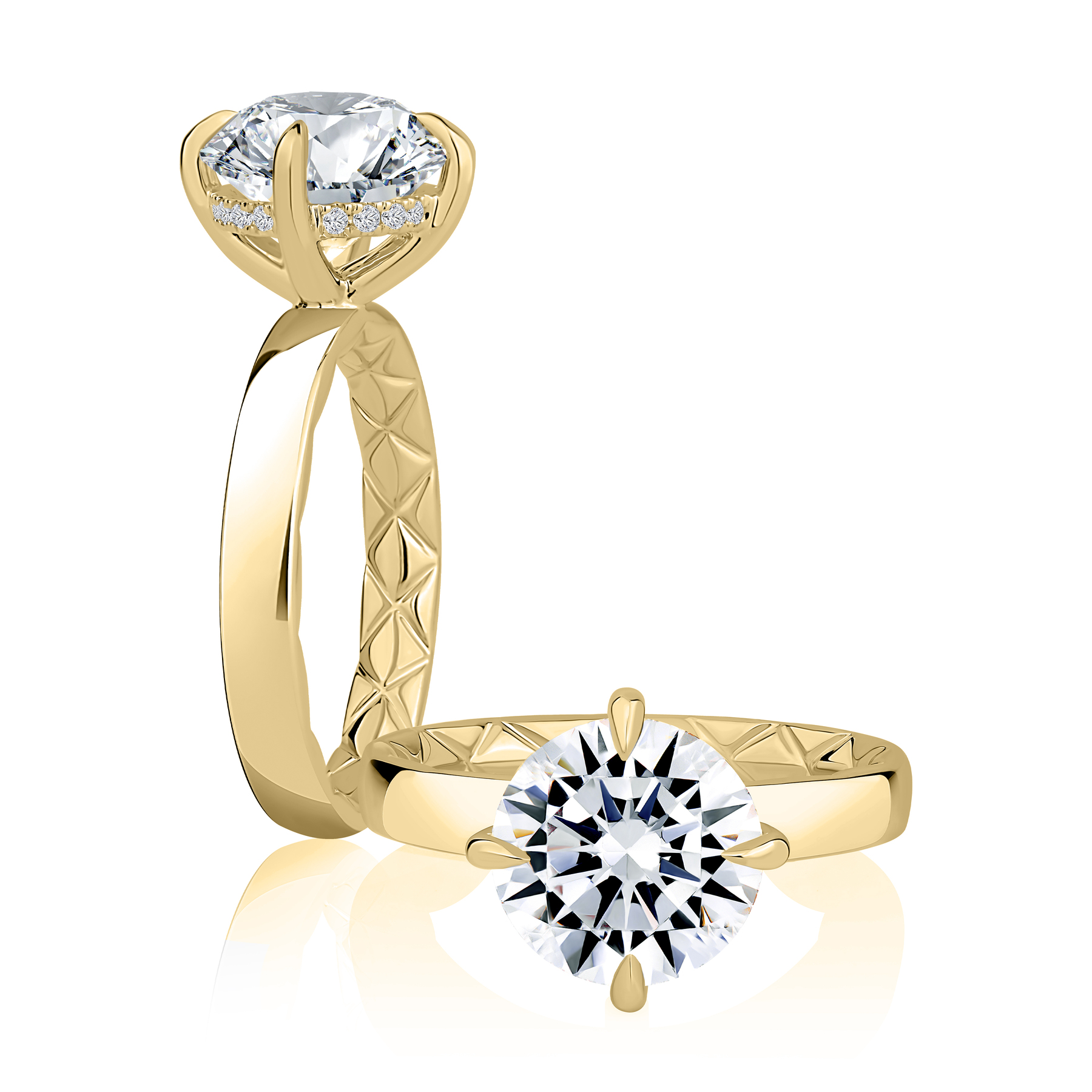 High Setting Rings Round A. Jaffe Round Engagement Ring Setting 001-140-06022 | Jim Kryshak ...