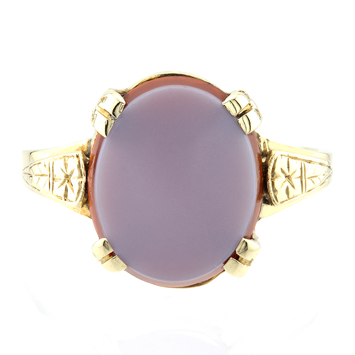 14K Yellow Gold Oval Sardonyx Ring 001-830-00166 | John Anthony