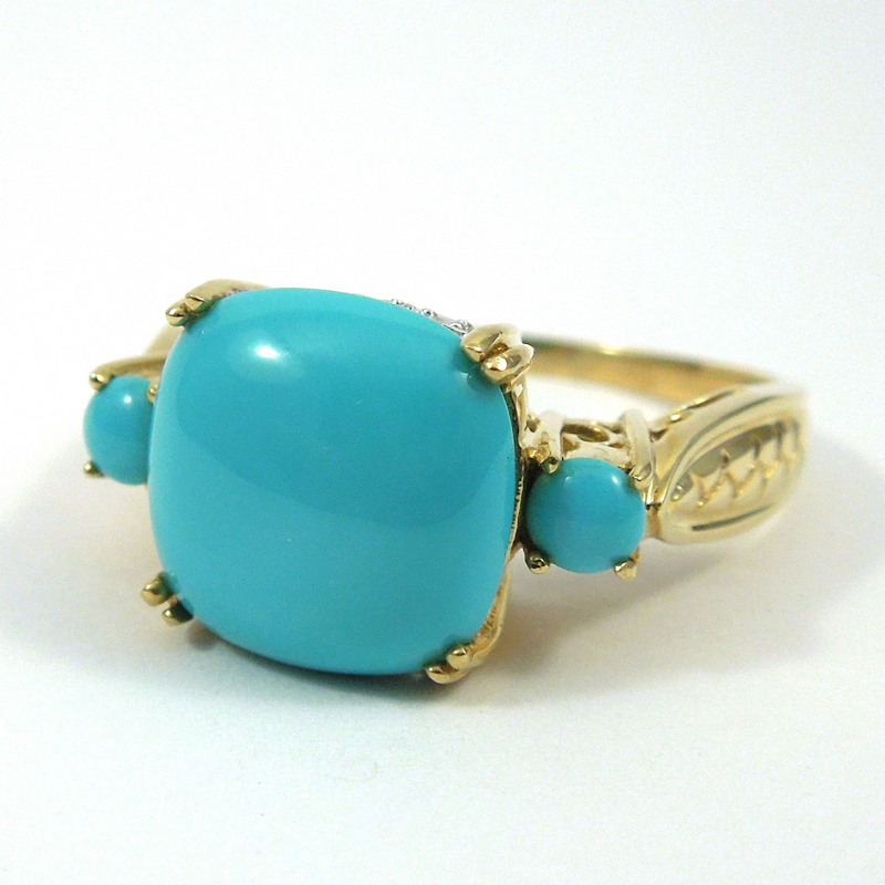 Turquoise Diamond Ring 001 200 01708 Colored Stone Rings Joint Venture Jewelry Cary Nc