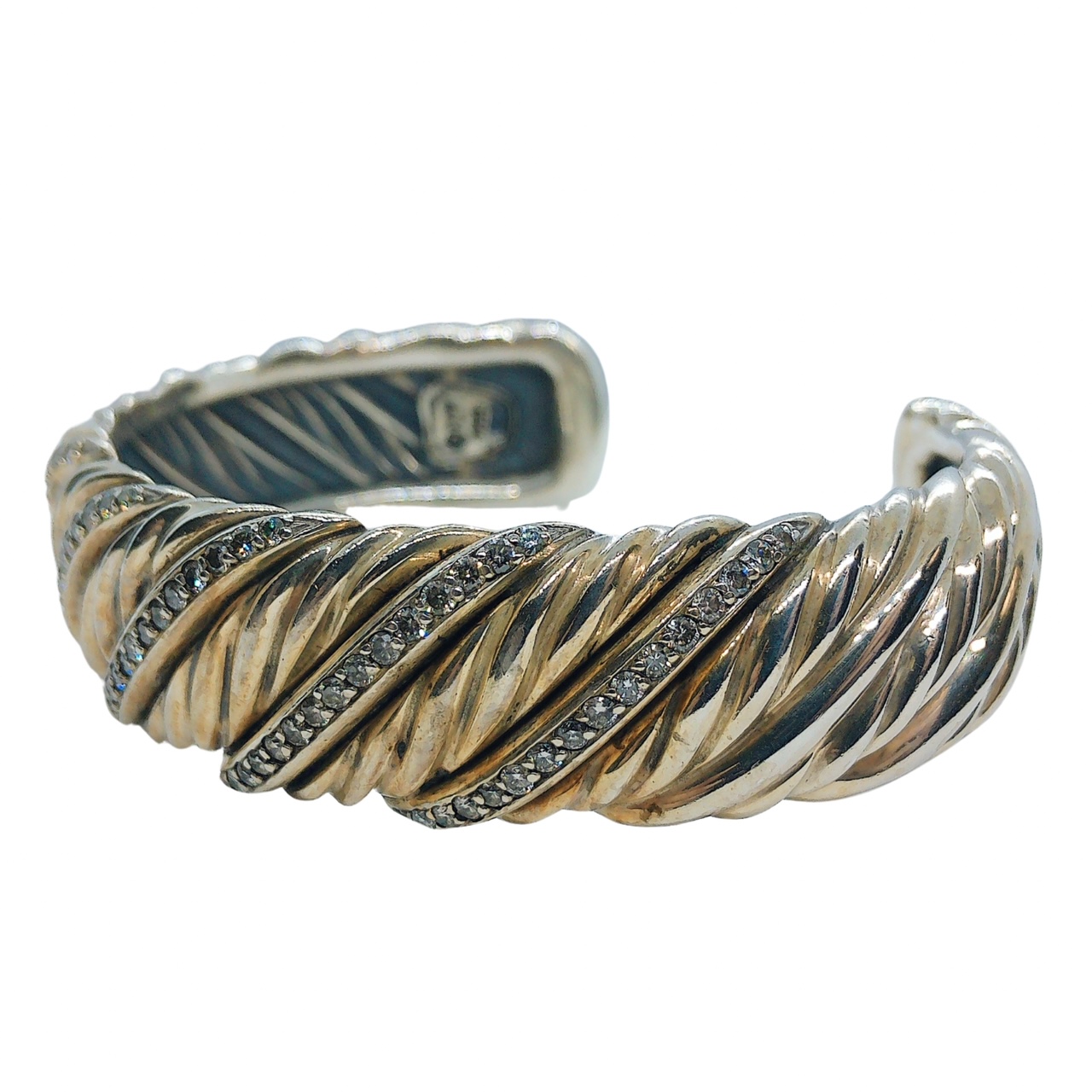 Cable Cuff Bracelet - David Yurman Diamond Cuff Bracelet  DAVID YURMAN DIAMOND CUFF main image 2