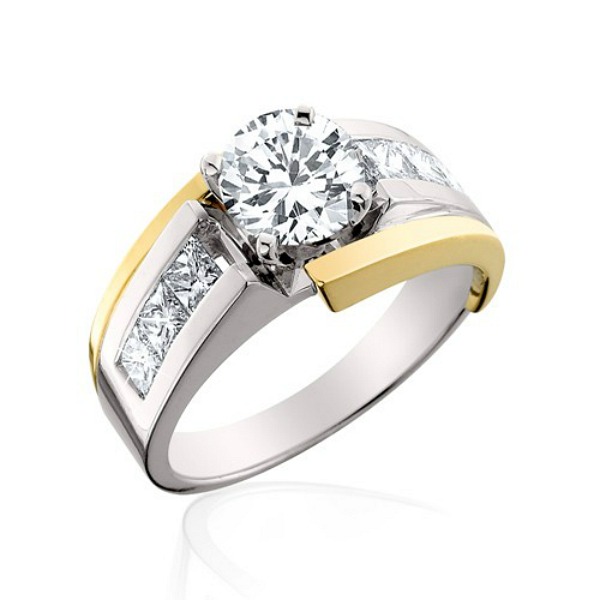 Channel Set White And Yellow Gold Diamond Ring Made In Mi J Thomas Jewelers Rochester Hills Mi