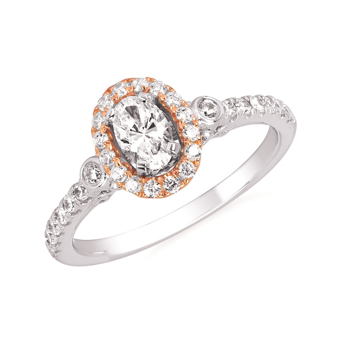 Ostbye Rose And White Gold Oval Diamond Ring 001 140 01575 J Thomas Jewelers Rochester Hills Mi